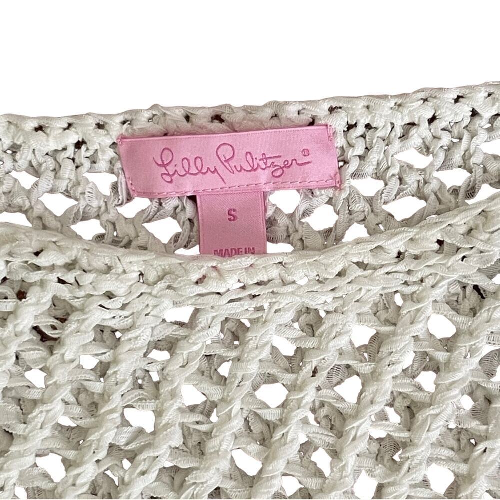 Lilly Pulitzer Limon Sleeveless Sweater Fringe Top White Size S - Picture 7 of 8